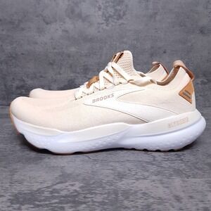 BROOKS Glycerin StealthFit 21 Road Running Shoes Womens Size 9.5 B Cream Biscuit